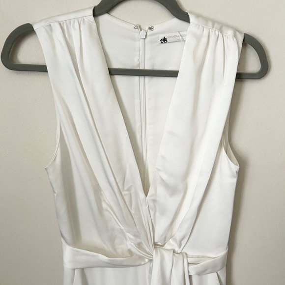 Jonathan Simkhai Combo Satin Faux Wrap Belted Jumpsuit - Picture 4 of 13